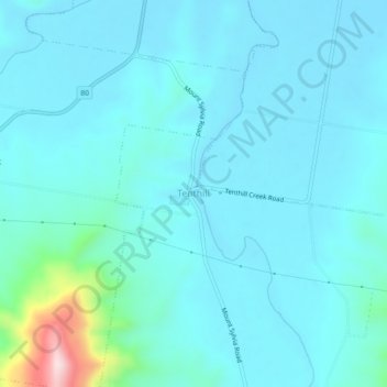 Tenthill topographic map, elevation, terrain
