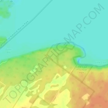 Bruce Peninsula topographic map, elevation, terrain