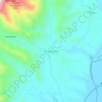 Sinapangan topographic map, elevation, terrain