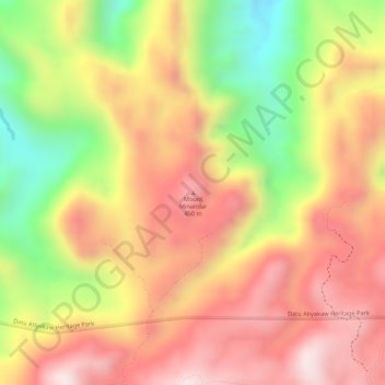 Mount Minandar topographic map, elevation, terrain