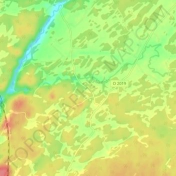 Gullered topographic map, elevation, terrain