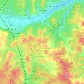 Serra de Cima topographic map, elevation, terrain