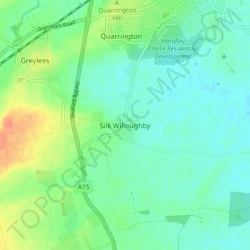 Silk Willoughby topographic map, elevation, terrain