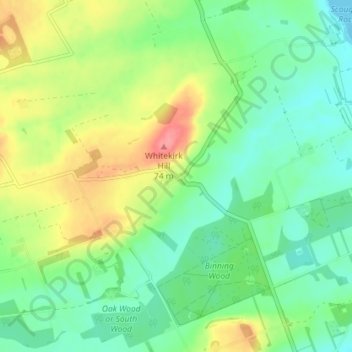 Whitekirk topographic map, elevation, terrain