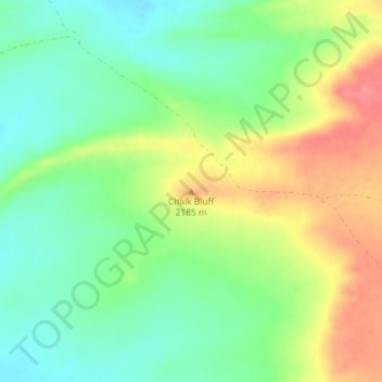 Chalk Bluff topographic map, elevation, terrain