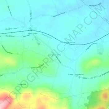 Longswamp topographic map, elevation, terrain