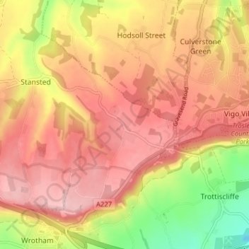 Fairseat topographic map, elevation, terrain