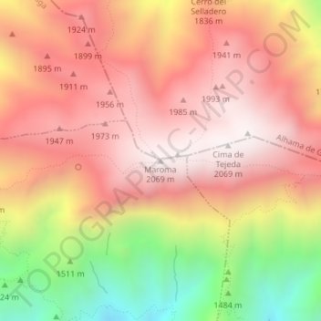 Maroma topographic map, elevation, terrain