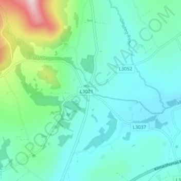 Mahon Bridge topographic map, elevation, terrain