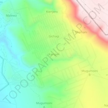 Kangari topographic map, elevation, terrain