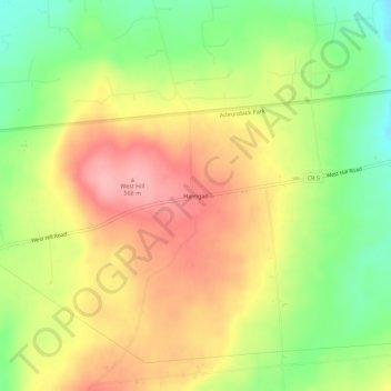 Harrigan topographic map, elevation, terrain