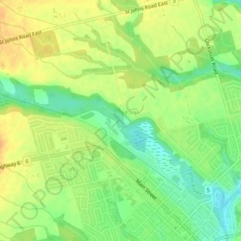 Lynn River Falls topographic map, elevation, terrain