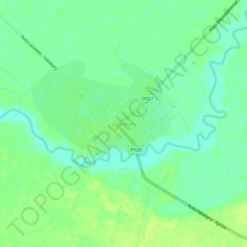 Yabebyry topographic map, elevation, terrain