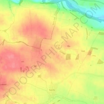 Eppleby topographic map, elevation, terrain