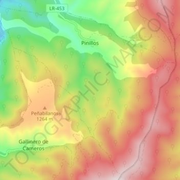 Pinillos topographic map, elevation, terrain