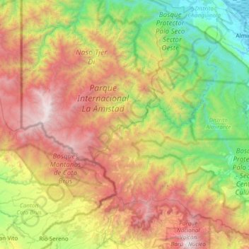 Distrito Almirante topographic map, elevation, terrain