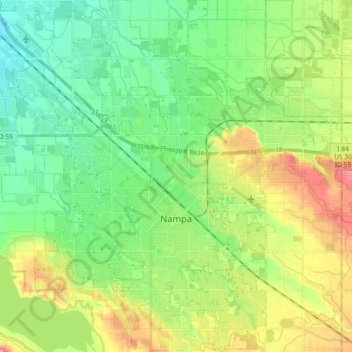 Nampa topographic map, elevation, terrain