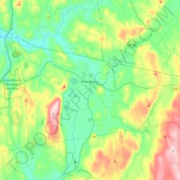 Town of Pine Plains topographic map, elevation, terrain