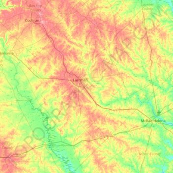 Dodge County topographic map, elevation, terrain