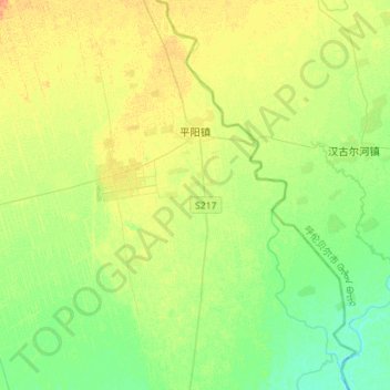 平阳镇 topographic map, elevation, terrain