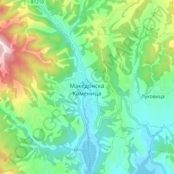 Makedonska Kamenica topographic map, elevation, terrain