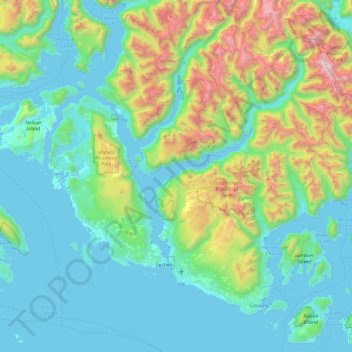 Area B (Halfmoon Bay) topographic map, elevation, terrain