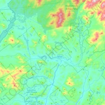 Town of Newcomb topographic map, elevation, terrain
