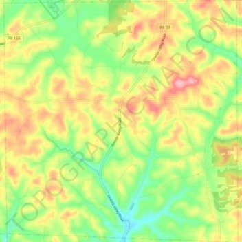 Concord Township topographic map, elevation, terrain