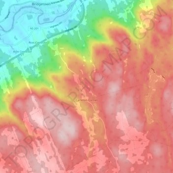 Carleton Corner topographic map, elevation, terrain