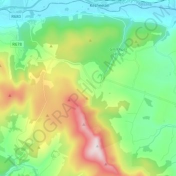 Gurteen topographic map, elevation, terrain