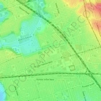 Rockcliffe-Smythe topographic map, elevation, terrain