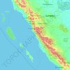 West Sumatra topographic map, elevation, terrain