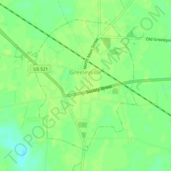 Greeleyville topographic map, elevation, terrain