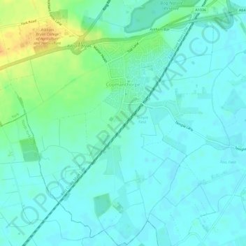 Copmanthorpe topographic map, elevation, terrain