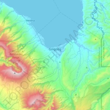 Gingoog topographic map, elevation, terrain