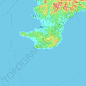 Tateyama topographic map, elevation, terrain