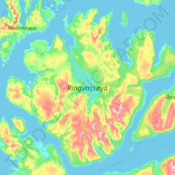 Ringvassøya topographic map, elevation, terrain