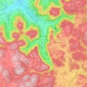 Lichtenstein topographic map, elevation, terrain