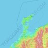 Préfecture d'Ishikawa topographic map, elevation, terrain