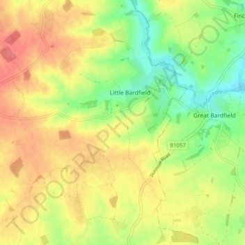 Little Bardfield topographic map, elevation, terrain
