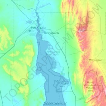 Port Augusta City Council topographic map, elevation, terrain