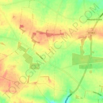 Rougham topographic map, elevation, terrain