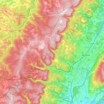 Logan Township topographic map, elevation, terrain