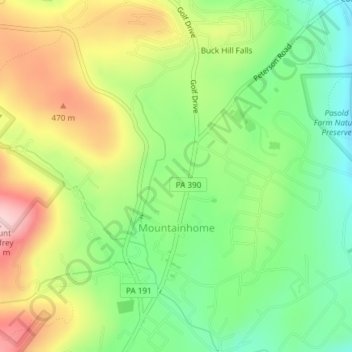 Mountainhome topographic map, elevation, terrain