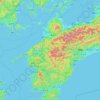 Ehime Prefecture topographic map, elevation, terrain
