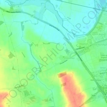 Chesterton topographic map, elevation, terrain