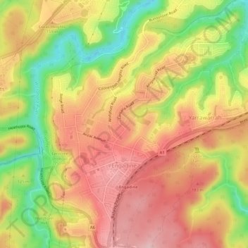 Engadine topographic map, elevation, terrain