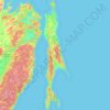 Sakhalin topographic map, elevation, terrain