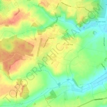 Hoath topographic map, elevation, terrain