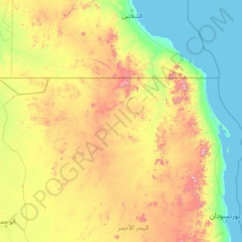 Halayeb Distrikt topographic map, elevation, terrain